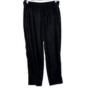 J.Crew Black Velour Pull On Pants Size 2 Straight Leg